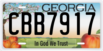 GA license plate CBB7917
