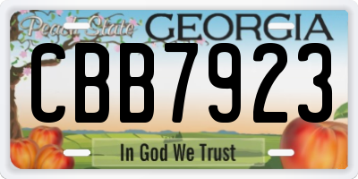 GA license plate CBB7923