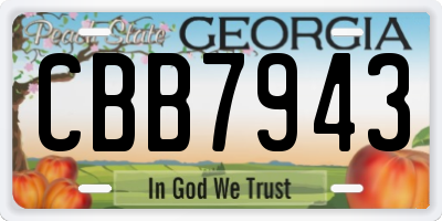 GA license plate CBB7943