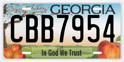 GA license plate CBB7954