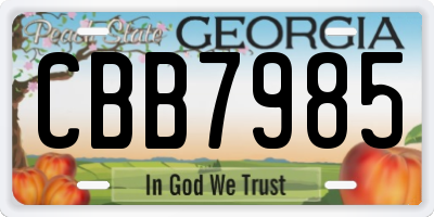 GA license plate CBB7985