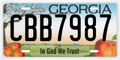 GA license plate CBB7987