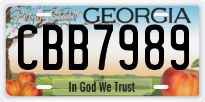 GA license plate CBB7989