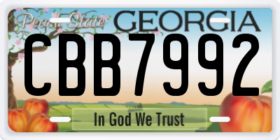 GA license plate CBB7992