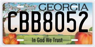 GA license plate CBB8052