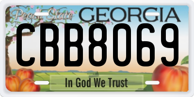 GA license plate CBB8069