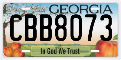 GA license plate CBB8073