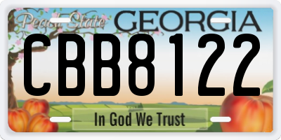 GA license plate CBB8122