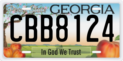 GA license plate CBB8124