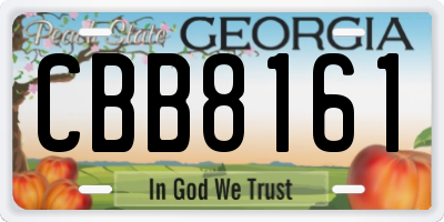 GA license plate CBB8161