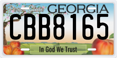 GA license plate CBB8165