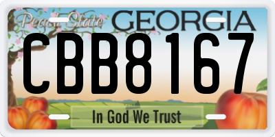 GA license plate CBB8167