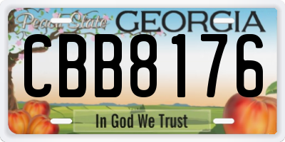 GA license plate CBB8176