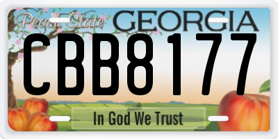 GA license plate CBB8177