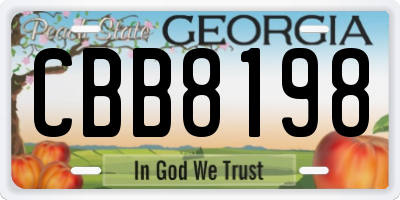 GA license plate CBB8198