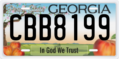 GA license plate CBB8199