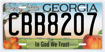 GA license plate CBB8207