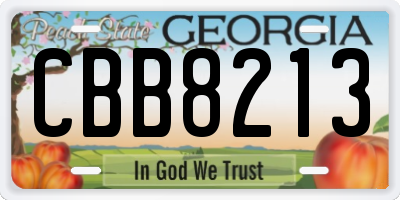 GA license plate CBB8213