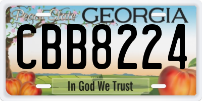 GA license plate CBB8224