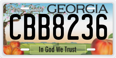 GA license plate CBB8236
