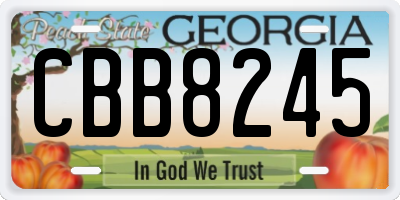 GA license plate CBB8245