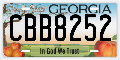GA license plate CBB8252