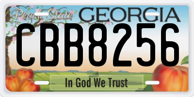 GA license plate CBB8256