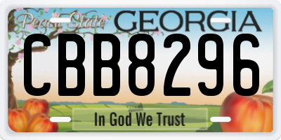 GA license plate CBB8296