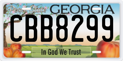 GA license plate CBB8299