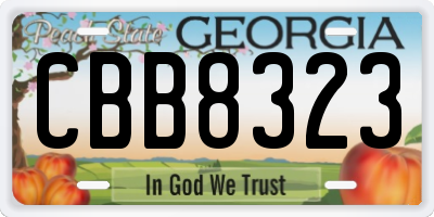 GA license plate CBB8323