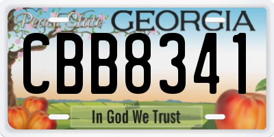 GA license plate CBB8341