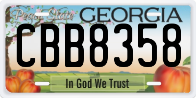 GA license plate CBB8358