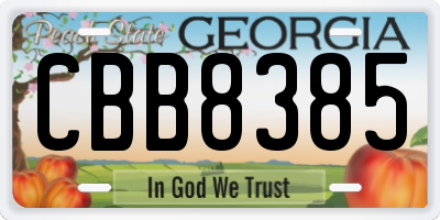 GA license plate CBB8385