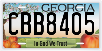 GA license plate CBB8405