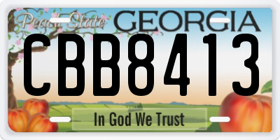GA license plate CBB8413