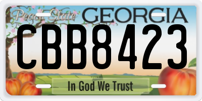 GA license plate CBB8423