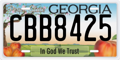 GA license plate CBB8425
