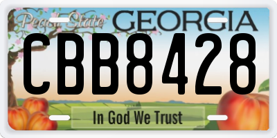 GA license plate CBB8428
