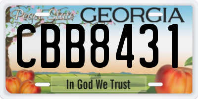 GA license plate CBB8431