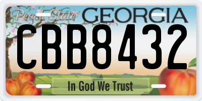 GA license plate CBB8432