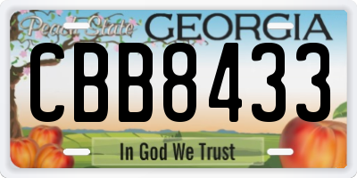 GA license plate CBB8433