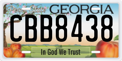 GA license plate CBB8438