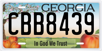 GA license plate CBB8439