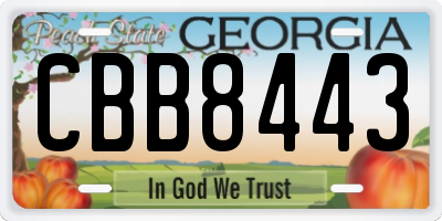 GA license plate CBB8443