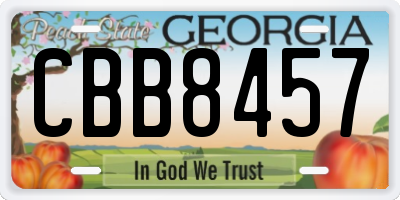 GA license plate CBB8457