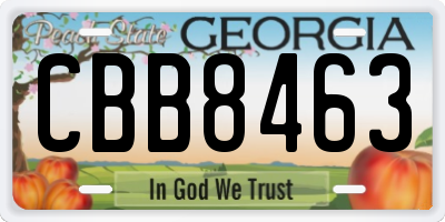 GA license plate CBB8463