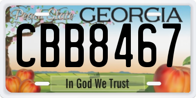 GA license plate CBB8467