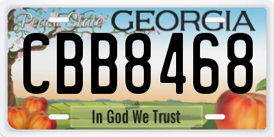 GA license plate CBB8468