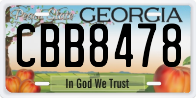 GA license plate CBB8478