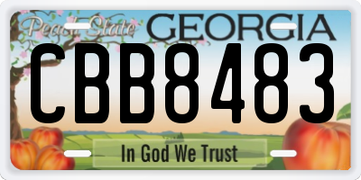GA license plate CBB8483